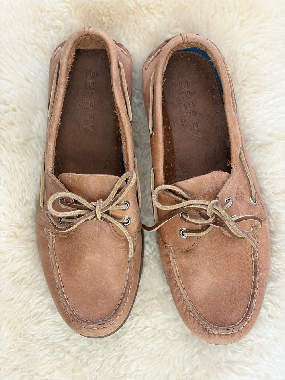 Sperry Men's Leather Boat Shoes in Light Brown